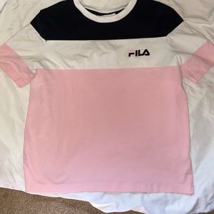 Filas tshirt size: M Color: white/black/pink